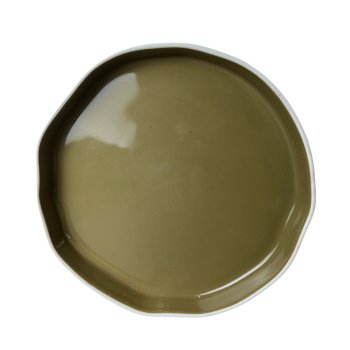 Prato Origem verde / branco 28 x 3,8 cm - Studio Germer Segunda Linha