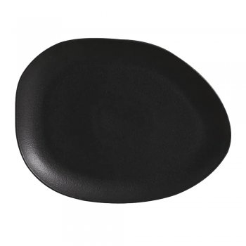 Preto Matte Prato Raso Oval Orgânico 31x24cm