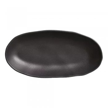 Preto Matte Travessa Oval Funda G Orgânico 32x16cm