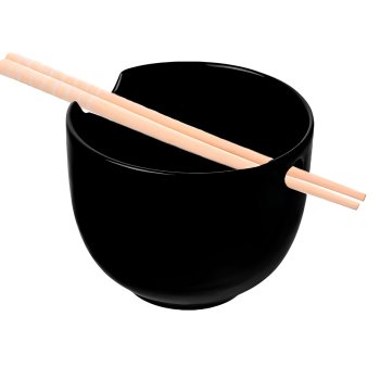 Sapporo Tigela para Poke e Yakisoba Preto 14x10,5cm ( NÃO ACOMPANHA HASHI)