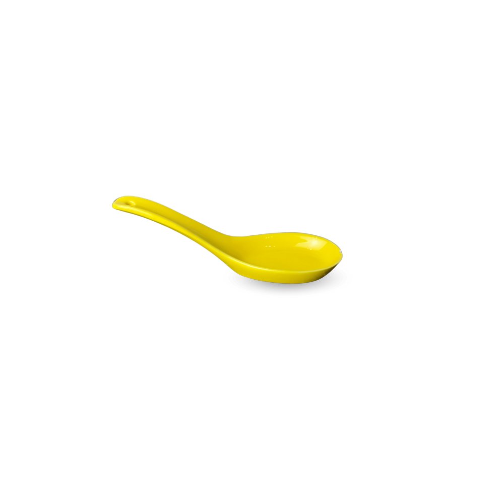 Casa da Porcelana - cod: 773 - Colher Degustação Rasa Amarela 13 cm ( 387 )