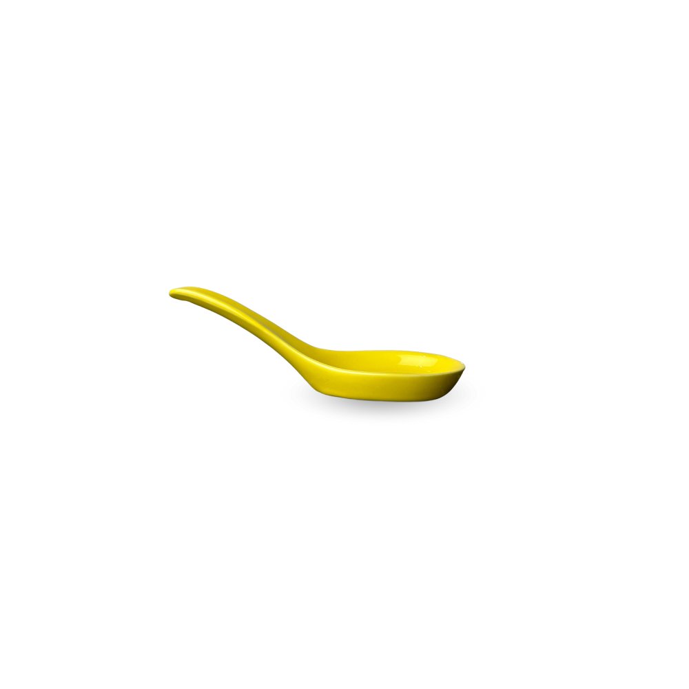 Casa da Porcelana - cod: 773 - Colher Degustação Rasa Amarela 13 cm ( 387 )