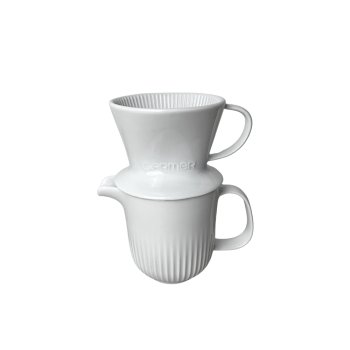 Cafeteria Pro Conjunto Bule + Coador de Porcelana - Branco