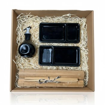 Kit Japonês Premium Completo Para presente - 4 pessoas preto repartição