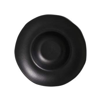 Orgânico Preto Matte Prato de massa 25 cm