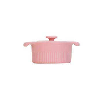 Assar e Servir Cocotte rosa com tampa 14 x 10 cm 200 ml 2ª Linha