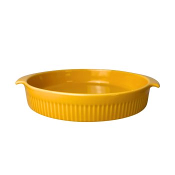 Assar e Servir travessa redonda amarela 29 X 25,5 X 4,8 cm 1280 ML 2ª linha