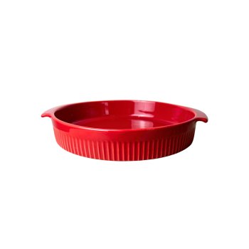 Assar e Servir travessa refratária redonda vermelha 24 X 21 x 4 cm 1000 ml 2ª linha