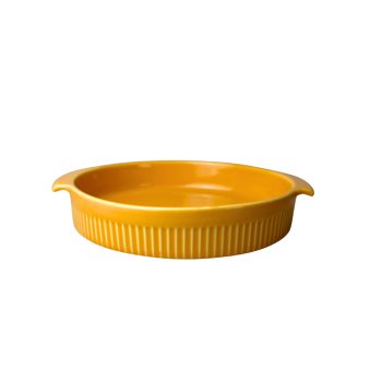 Assar e Servir travessa refratária redonda amarela 24 X 21 x 4 cm 1000 ml 2ª linha